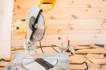 Miter saw for cutting boards, outdoor
