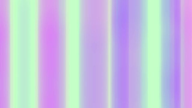 Neon glowing striped background. Light green purple gradient seamless animation. Motion parallel vertical colorful lines template for bar cafe night club promotion. Blurred bright web design pattern