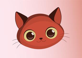 Cat head, red cat, kitten, cute kitten, smiling cat