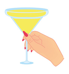 female hand with cocktail