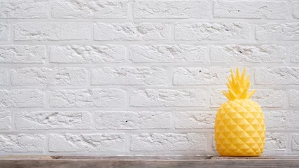 Fotobehang pineapple on a white background © Mitzy