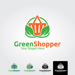 Shopping logo template - vector