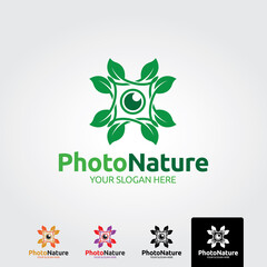Photo nature logo template - vector