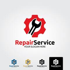 Repair service logo template - vector