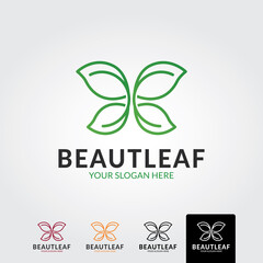 Beauty leaf logo template - vector