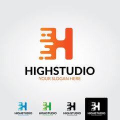 Letter h logo template - vector