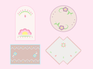 Etiquetas con flores