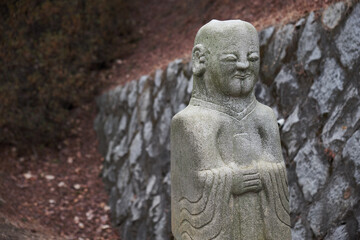Fototapeta na wymiar A stone statue made of Korean traditional stone. 