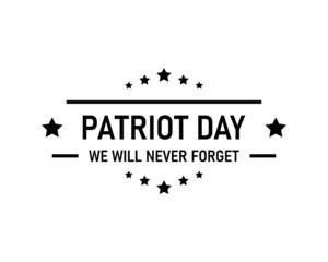 USA Patriot Day logo in black on a white background Vector EPS 10