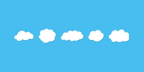 Clouds in draw style on a blue background. Vector illustration EPS 10