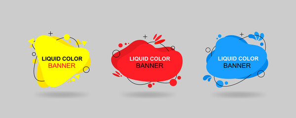 Set of modern abstract vector banners. Liquid color banners. Vector EPS 10