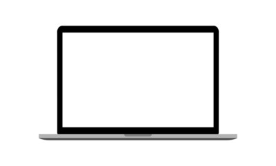 Laptop device isolated on white background. Notebook blank screen. Vector EPS 10