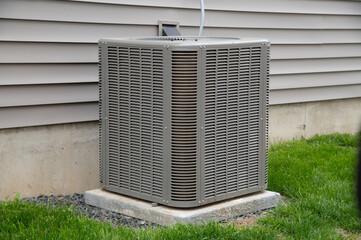 air conditioner near the new house system pump