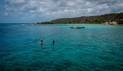 Swimming in Jan Thiel Beach in Curacao