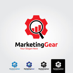 Marketing gear logo template - vector