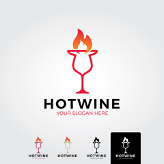 Wine logo template - vector
