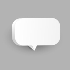 blank 3d speech bubbles, poster icon, and banner concept on gray background