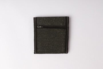 textile small wallet isolated on white background