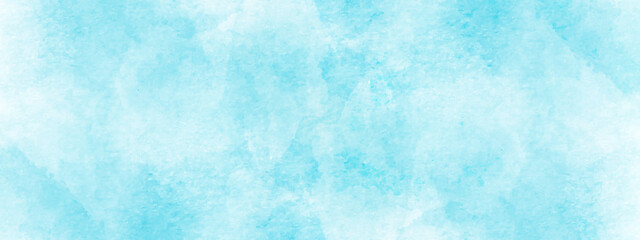 Obraz premium Abstract natural blue sky of summer season, Creative and painted cloudy sky blue watercolor background, Beautiful grunge blue background with space and for making graphics design.