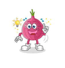 red onion got an idea cartoon. mascot vector