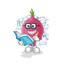 red onion geek cartoon. cartoon mascot vector