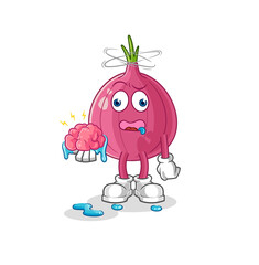 red onion no brain vector. cartoon character