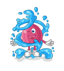 red onion fresh with water mascot. cartoon vector