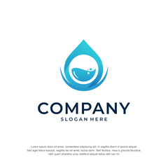 water drink logo premium vector
