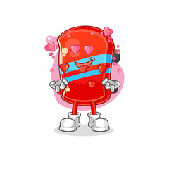 skateboard fallin love vector. cartoon character