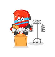 skateboard judge holds gavel. character vector