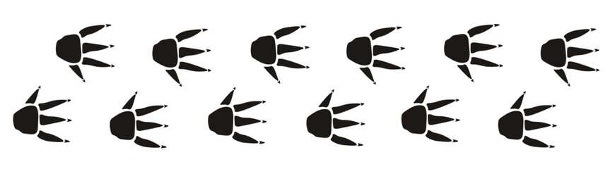 Dinosaur pterodactyl footprint path in black color  © Yulia Zelinskaya