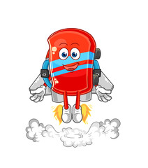 skateboard with jetpack mascot. cartoon vector