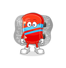 skateboard thinking hard vector. cartoon character