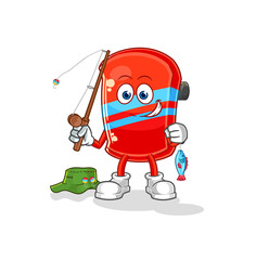 skateboard fisherman illustration. character vector