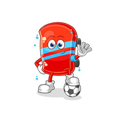 skateboard playing soccer illustration. character vector