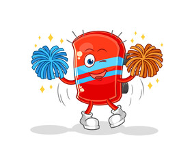 skateboard cheerleader cartoon. cartoon mascot vector