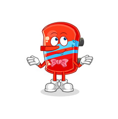 skateboard lie like Pinocchio character. cartoon mascot vector