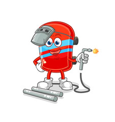 skateboard welder mascot. cartoon vector