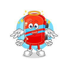 skateboard angel with wings vector. cartoon character