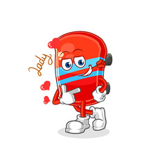 skateboard flirting illustration. character vector