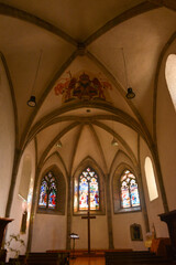 Innenansicht Église réformée Saint-Maurice in Aigle VD / Schweiz