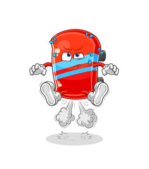 skateboard fart jumping illustration. character vector