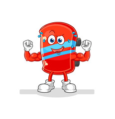 skateboard muscular cartoon. cartoon mascot vector