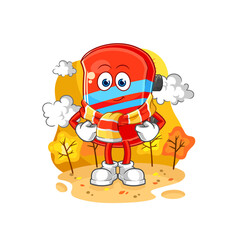 skateboard in the autumn. cartoon mascot vector