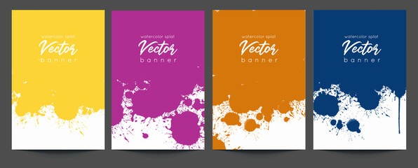 Paint splash watercolor banner template