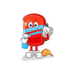 skateboard cleaner vector. cartoon character