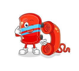 skateboard call mascot. cartoon vector