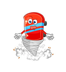 skateboard in the tornado cartoon character vector