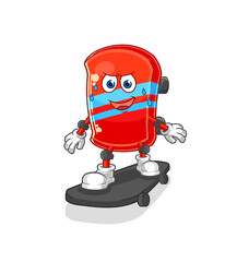 skateboard riding skateboard cartoon character vector