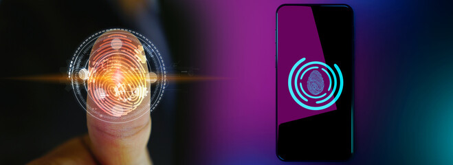 Fingerprint scanner on the phone screen.